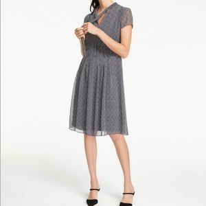 Ann Taylor Tie Neck Midi Dress (Size 8)